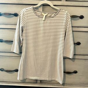 Gray & White striped layering MJ tee -Sz. S